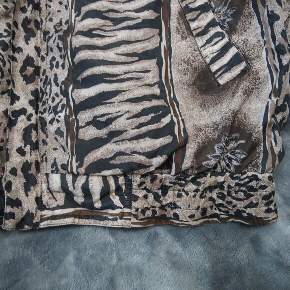FUDA International Jacket Medium Animal Print Silk Bomber 90s Vintage Style - Picture 7 of 10